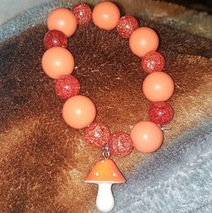 Orange mushroom bracelet